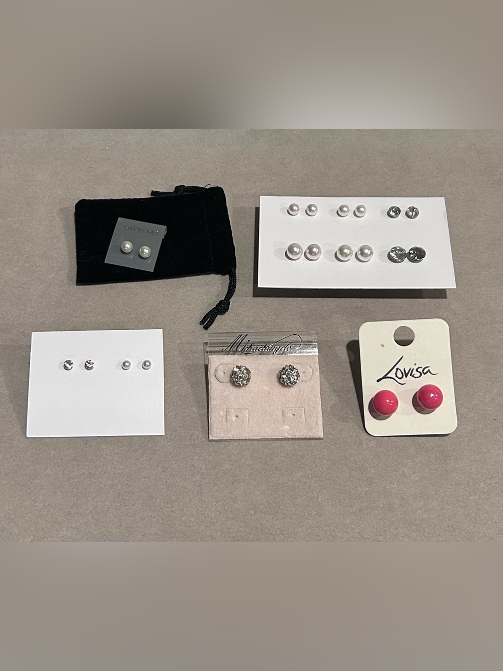 Stud Earrings Lot - Silver Sparkle
